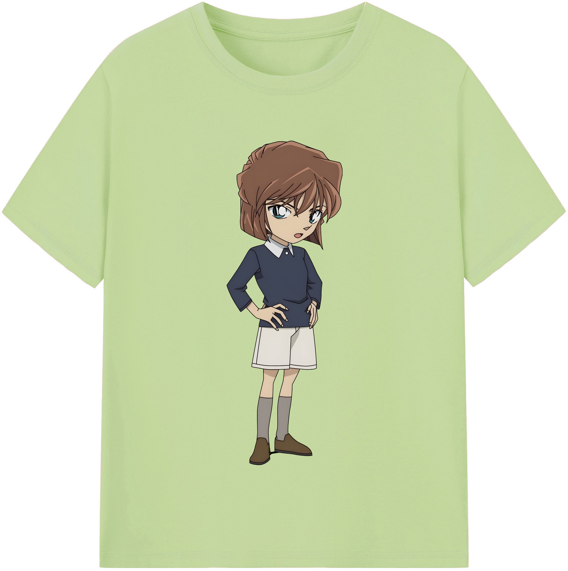 （画像用） 名探偵コナン 灰原 哀 はいばら あい Detective Conan Anita Hailey、Vi Graythorn Haibara Ai 綿100％半袖Tシャツ（フロントプリント）